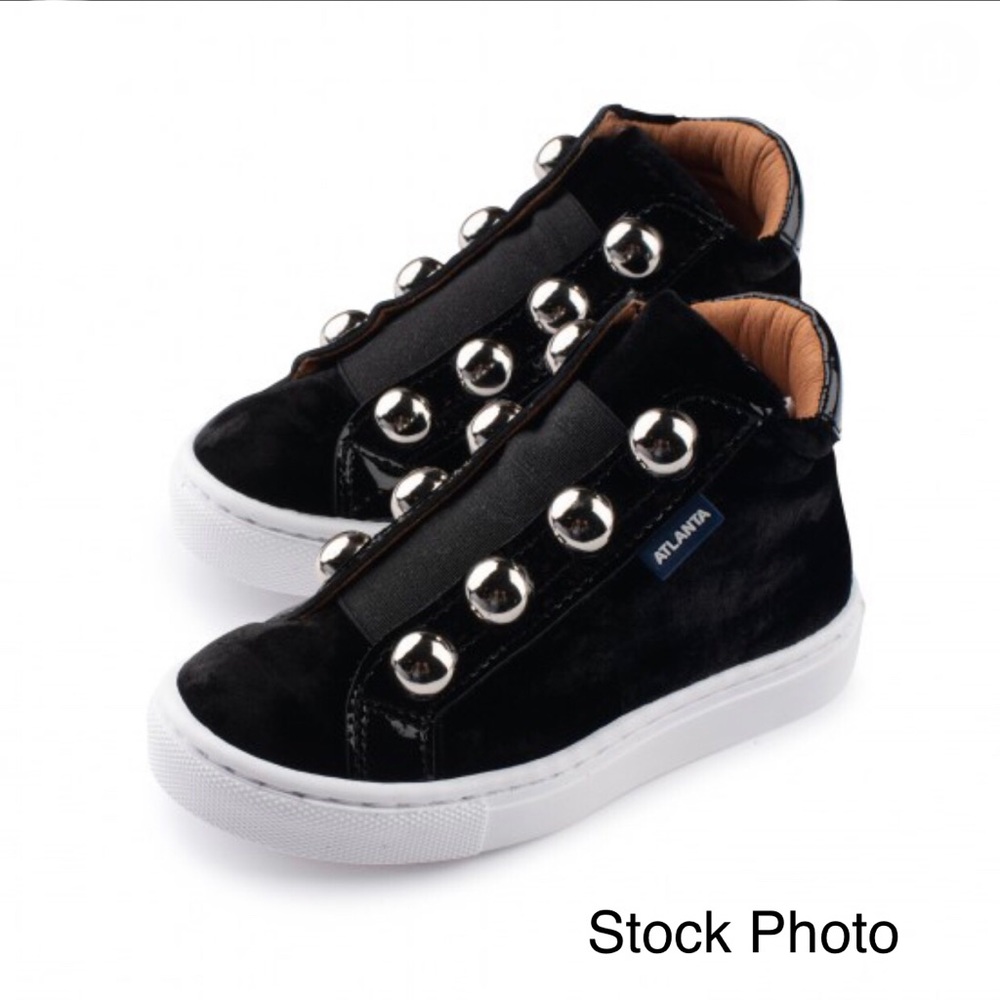 🆕 ATLANTA MOCASSIN Black Velvet Hightop Sneakers